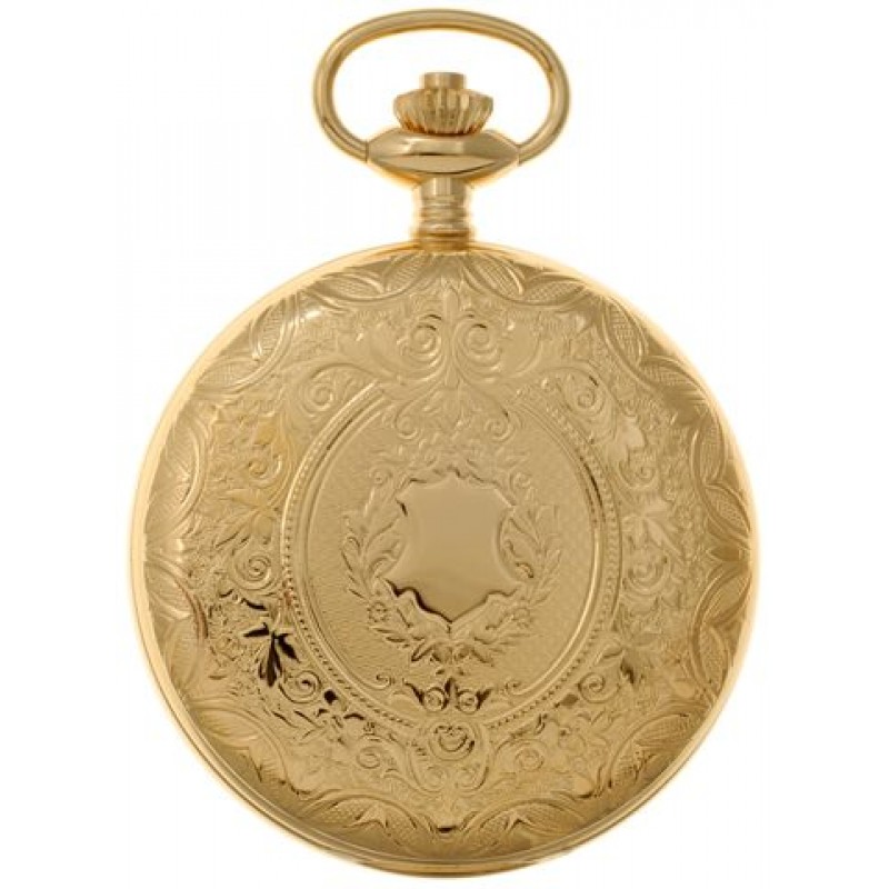 Gents 51mm Gold Plated Swiss Made Mechanical Pocket Watch